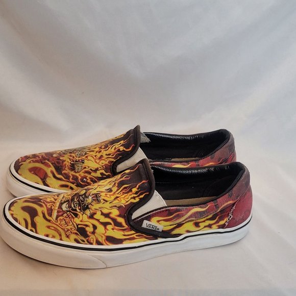 Vans Samurai Rising Slip On Skate Shoes Flames Mens 8.5 W 10 - Picture 5 of 12